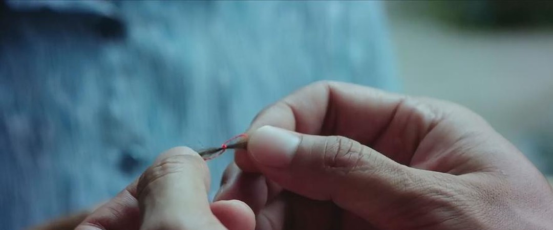 一双手捏着一小缕毛发